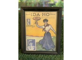 Antique  IDA-HO Sheet Music Framed