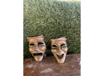 Vintage Brass Comedy/Tragedy Masks