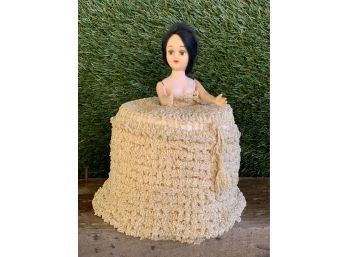 Vintage Crochet Doll Toilet Paper Cover