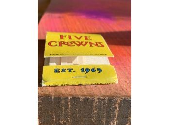 Vintage Five Crowns Matchbook