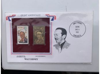 Vintage 1968 Great Americans - Walt Disney Stamp Panel( 22K Stamp)