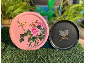 Vintage Trays - Couric Tennis And Floral Metal