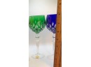 Vintage Crystal Bohemian Wine Glasses