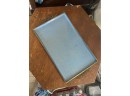 Vintage MCM 'Kyes' Moire Teal Glaze Tray