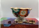Vintage Porcelain Trinket Bowl Filled With Rings