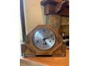 Vintage 'HALLER AG. Art Deco Chiming Mantle Clock With Mixed Woods,