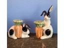 Vintage F&F Porcelain Rabbit Candle Holders