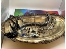 Vintage W&S Blackinton Fine Silver Tray Filled With Costume Jewelry