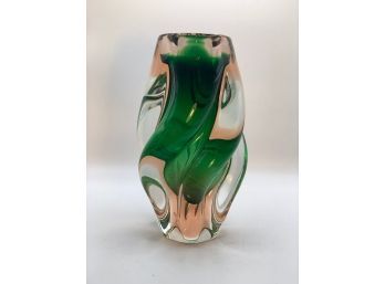 Vintage Murano Swirled Art Glass Vase