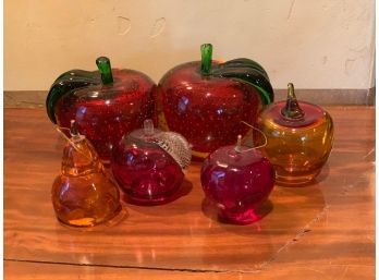 Vintage Art Glass Lot  Includes Murano Glass Bubble Bookends