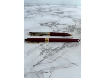 Vintage Sheaffer 14k Gold Valiant Snorkel Fountain Pen & Pencil