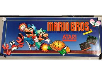 Original Atari Mario Brothers Arcade Machine Marquee 1983