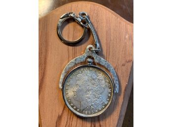Antique 1883 One Dollar Coin In Key Chain Mechanism