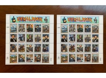 USPS 1994 2 Full Sheets Civil War Classic Collection Sheet Set