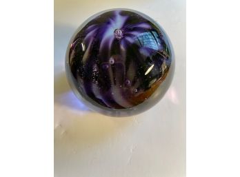 Vintage Art Glass Paperweight Signed By LC Roff 94