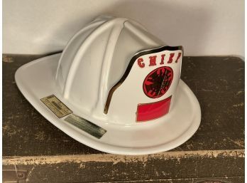 Vintage Jim Bean White Fire Chief Hat Decanter