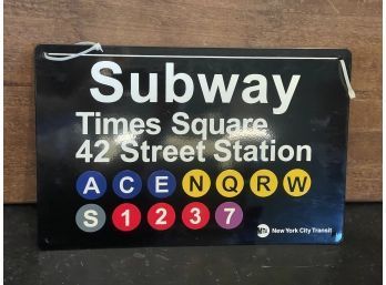 11x17 New York City Time Square/ 42 Street Station Subway Metal Sign