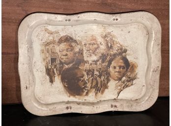 Vintage African American History Metal Tray