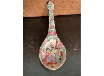 Antique Chinese Chinese Porcelain Soup Spoon