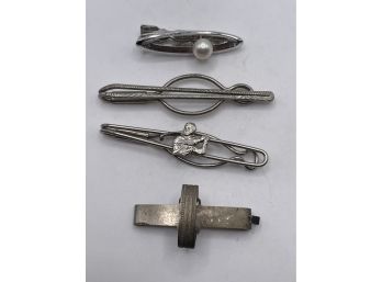 Vintage Assorted Tie Clips - Some Marked STERLING