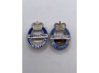 Vintage Civil Defense Instructor Pins