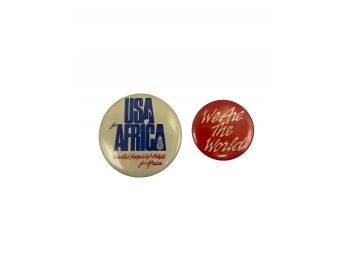 Vintage USA For Africa We Are The World Pin