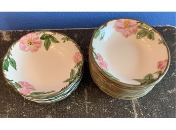 Vintage Franciscian Pottery Floral Dessert Bowls S/14