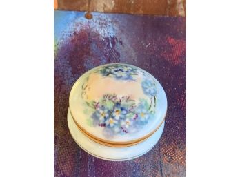 Antique Porcelain Noritaki Blue Floral Trinket Dish