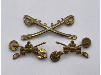 Vintage US Military Crossed Swords Pins