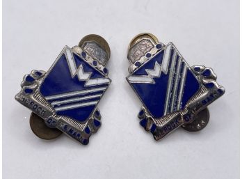 Vintage Pair Of The Rock Of The Marne Pins