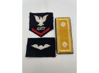 Vintage WWII US Army Shoulder Board & Shoulder Patches