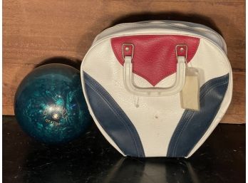 Vintage Bonanza Undrilled Bowling Ball W/ Storage Bag