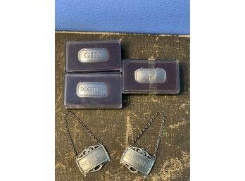 Vintage Pewter Decanter Tags