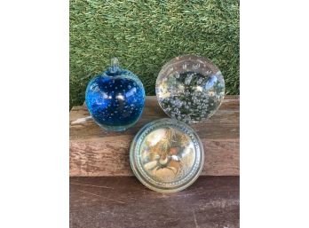Vintage Glass Paperweight Lot