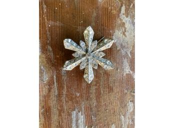 Antique Snowflake Rhinestone Pin