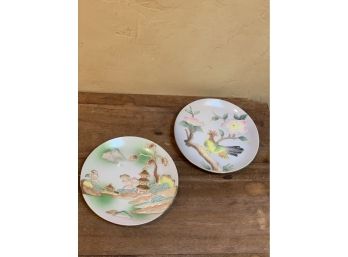 Vintage 'WALES' - Hand Painted Made In Japan Decorative Plates S/2