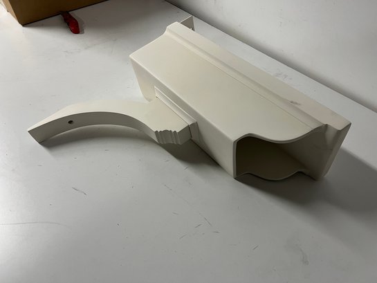 Custom Mailbox Decorative Bracket With Newspaper Slot White (damaged)