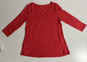 Amazon Essentials Women's Short Sleeve Shirt Red Medium