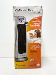 Comfort Zone Ceramic Oscillating Tower Heater With Remote