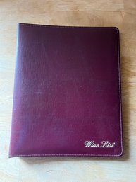 Wine List Binders With Plastic Page Inserts
