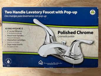 Two Handle Lavatory Faucet With Pop-up (Polished Chrome)
