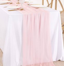 Chiffon Table Runner Sheer Blush Pink
