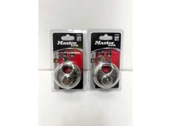 MasterLock Round Padlock With Shielded Shackle - Stainless Steel