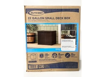 Suncast 22 Gallon Small Outdoor Resin Deck Storage Box For Patio