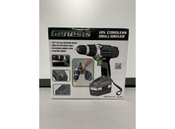 Genesis 18V Cordless Drill/driver 3/8' (10mm) Keyless Chuck