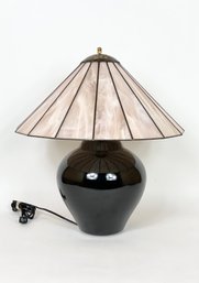 Beautiful Stained Glass Lamp With Black Base