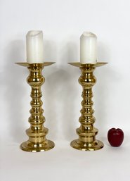 Large Brass Table Top Candlesticks