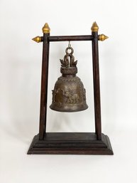 Southeast Asian Bronze Hanging Bell With Elephants