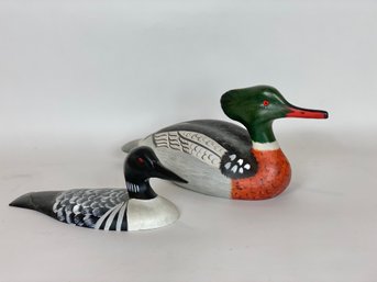 Two Contemporary Wooden Duck Decoys