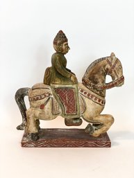 Early Tibetan Horse And Man Trinket Box